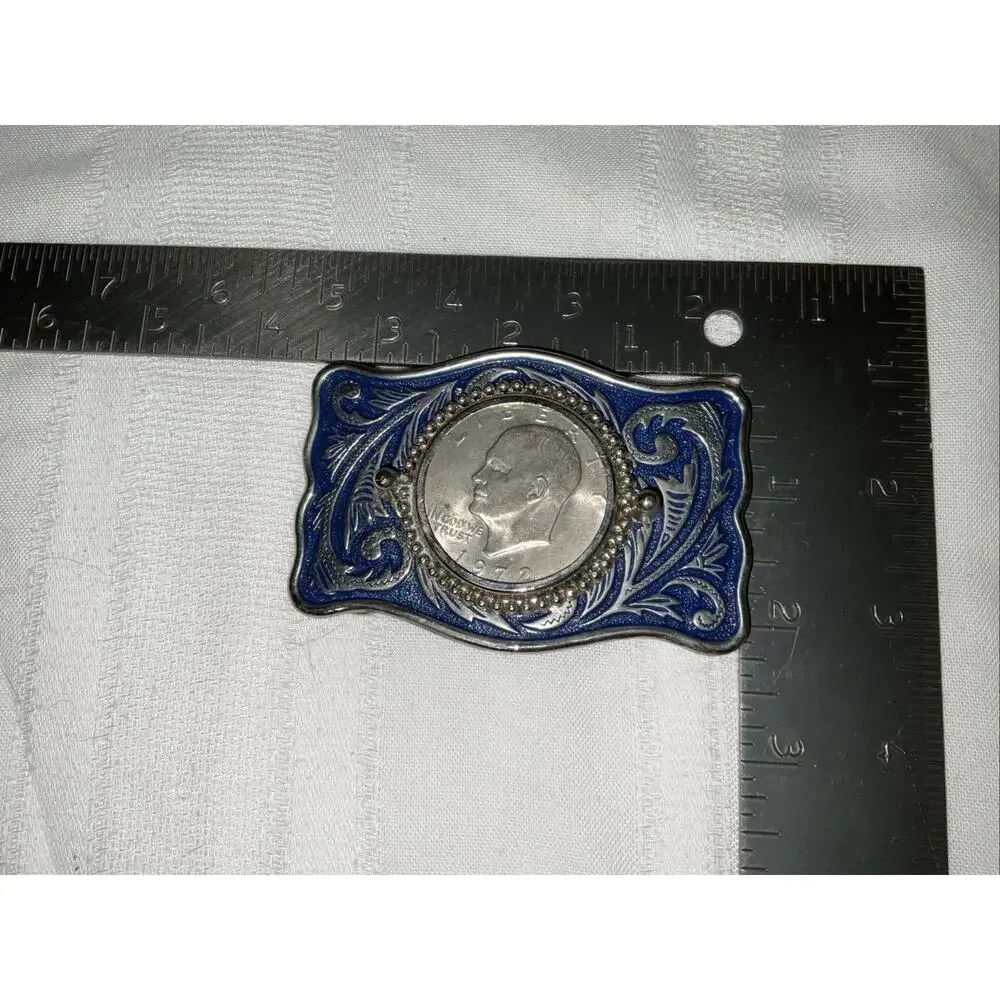 Vintage 1776-1976 Bicentennial Eisenhower Dollar Coin Denver Mint Belt Buckle